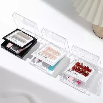 Двухслойный чехол для демонстрации ногтей, прозрачный акриловый чехол для хранения накладных ногтей, многофункциональный контейнер для хранения накладных ногтей 2