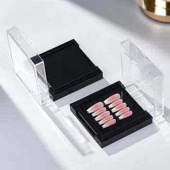 Двухслойный чехол для демонстрации ногтей, прозрачный акриловый чехол для хранения накладных ногтей, многофункциональный контейнер для хранения накладных ногтей прозрачный