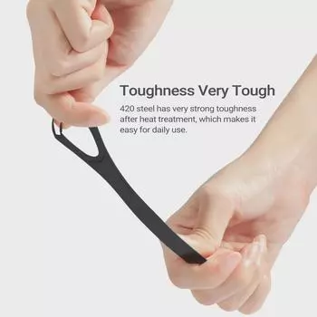 Двухслойный черный скребок для языка и освежитель дыхания из нержавеющей стали