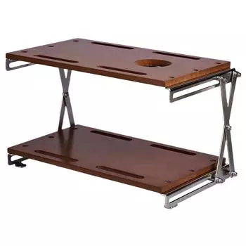 Двухслойный деревянный складной журнальный столик, многофункциональная складная стойка для хранения, легкие полки для барбекю для пикника в лагере