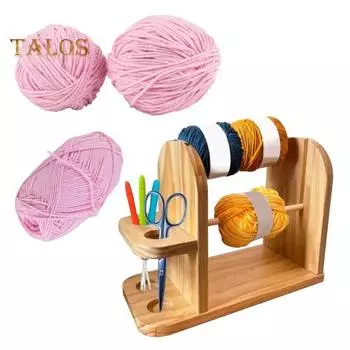 Двухслойный держатель пряжи, диспенсер, высокая устойчивость, простота сборки, ручной работы, деревянный диспенсер пряжи, держатель клубков пряжи цвет старого дерева