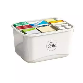 Двухслойный контейнер для планшета, влагостойкий, полезный семейный чехол для первой помощи, органайзер для экстренных таблеток 1pc M белый