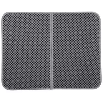 Двухслойный коврик из ЭВА для ловли кошачьего туалета, противоскользящий мягкий коврик для сбора мусора(серый л) L серый