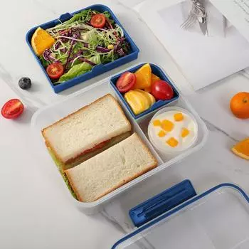 Двухслойный ланч-бокс для детей, портативная микроволновая печь с разделителями, герметичный контейнер для приготовления пищи, сохраняющий свежесть ланч-бокса Bento