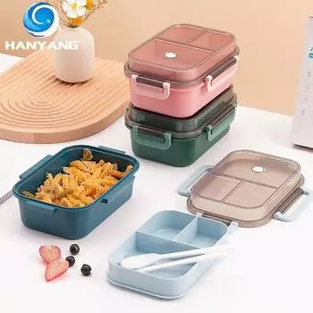 Двухслойный ланч-бокс, герметичное отделение для рабочих, ланч-бокс с подогревом в микроволновой печи, ланч-бокс с посудой