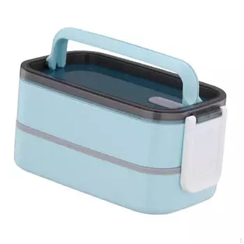 Двухслойный ланч-бокс, контейнер для еды, многофункциональный, штабелируемый, с отделениями, Bento для кухни синий