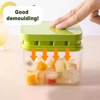 Двухслойный лоток для кубиков льда с крышкой, 16 полостей, легкосъемный холодильник, летний коктейль, виски, льдогенератор, пресс-форма, кухонные принадлежности белый