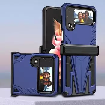 Двухслойный модный чехол с защитой от царапин для Samsung Galaxy Z Flip4 5g Flip 4 Zflip4, противоскользящий чехол для телефона for Galaxy Z Flip 4 чёрный