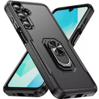 Двухслойный модный роскошный чехол для Samsung Galaxy S24 Ultra Plus FE 5G Stand Case for Galaxy S24 FE чёрный