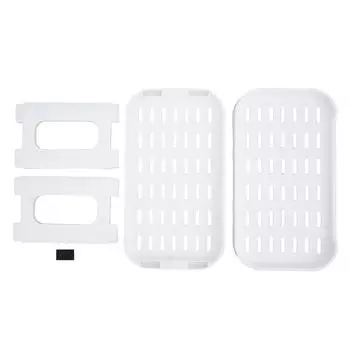 Двухслойный настольный стеллаж для хранения большой емкости, дизайн ограждения, белый, настольный пластиковый стеллаж для косметики