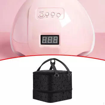 Двухслойный органайзер для лака для ногтей, держатель для ногтей и лампы для хранения косметики, black Zip