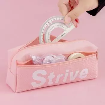 Двухслойный пенал большой емкости для канцелярских принадлежностей, сумка для ручек на молнии для школы