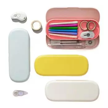 Двухслойный пенал большой емкости, ящик для хранения ручек с дуговыми краями, чехол для Stundets, ящик для хранения канцелярских принадлежностей для девочек, органайзер розовый