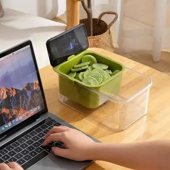 Двухслойный поднос для закусокфруктовый ленивый человексбор семян дынихранение артефактовмойка овощей пищевого классакорзина для сушки фруктов зелёный