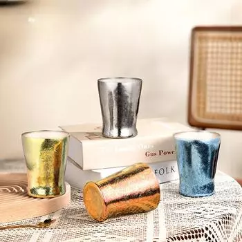 Двухслойный практичный подарок для встречи, подарок для встречи, чашка с широким горлышком, изолированная из чистого титана, вакуумная чашка для пива с широким горлышком, титановая чашка для пива 220ml