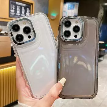 Двухслойный противоударный прозрачный чехол для телефона iPhone 14 13 12 11 Pro Max X XR XS Max 7 8 Plus, модный прозрачный мягкий чехол For iPhone X