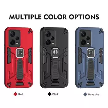 Двухслойный противоударный защитный чехол для защиты от падения для Redmi Note 12 Pro Plus 12S Turbo Speed 11 SE 10 Redmi 13C 12C 10C A1 A2 4G 5G Note 12 4G чёрный