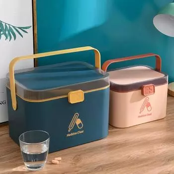 Двухслойный ящик для хранения лекарств для всей семьи, водонепроницаемый большой ящик для таблеток, медицинский шкафчик для хранения таблеток s розовый