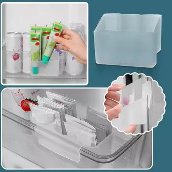 Двухслойный ящик для хранения на боковой двери холодильника, подвесной отделочный ящик для хранения на кухне One Size белый