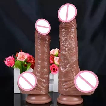 Двухслойный силиконовый имитирующий пенис для взрослых и женщин, вставка в секс-игрушку мастурбатора 19cm