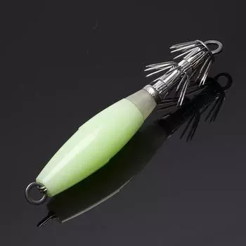 Двухслойный светящийся рыболовный крючок для ловли кальмаров и осьминогов с зазубренной трубкой для выдувания