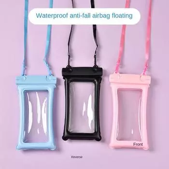 Двухслойный универсальный водонепроницаемый чехол для телефона, сухая сумка для плавания для телефонов до 6,7 дюймов, сенсорный плавающий чехол с подушкой безопасности