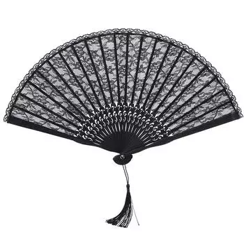Двухслойный винтажный японский стиль кружевной складной веер для женщин, подарков на вечеринку