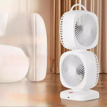 Двухслойный вращающийся вентилятор охлаждения 5 скоростей Удобный перезаряжаемый портативный стол для белый