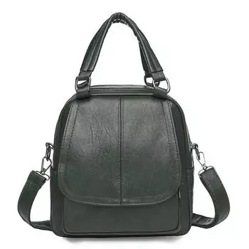 Двухслойный женский рюкзак большой емкости, модный рюкзак, женские сумки из мягкой искусственной кожи, высококачественный многофункциональный дизайнерский рюкзак 22cm11cm22cm зелёный