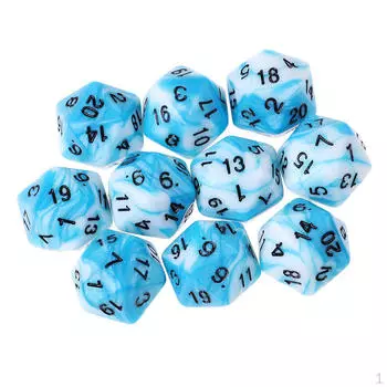 Двухсторонние двухцветные таблицы D20 s для MTG DND Blue Green