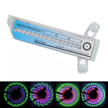 Двухсторонний фонарь для колеса велосипеда 32 светодиодных цветных фонаря для спиц велосипедная шина сигнальная лампа светоотражающий предупреждающий фонарь аксессуары для велосипеда 1