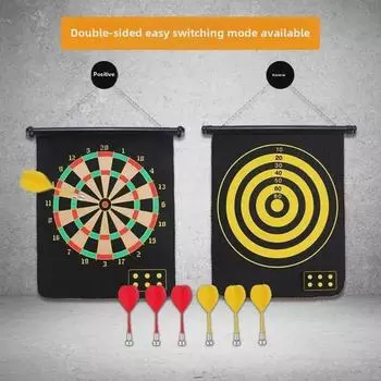 Двухсторонний магнитный дартс с безопасными дротиками без иглы - Fat Pig Design 4 darts