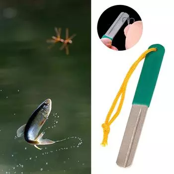 Двухсторонний рыболовный крючок, точильный камень, напильник для заточки крючков, портативный шлифовальный инструмент для рыбалки на открытом воздухе, прочный