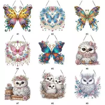 Двухсторонняя акриловая бабочка алмазная картина подвесной кулон алмазная картина декор для садового окна декор YQ072