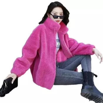 Двухсторонняя бархатная куртка кораллового цвета семи цветов, зимний плюшевый и утолщенный кардиган, теплый свитер с высоким воротником, плюшевый свитер