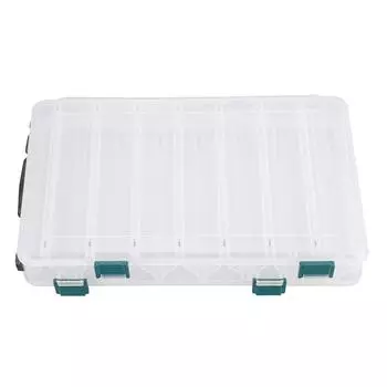 Двухсторонняя пластиковая коробка для рыболовных приманок, держатель для приманок, чехол, большая емкость, аксессуар (14 слотов)