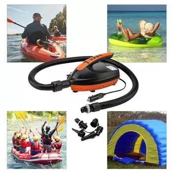 Двухступенчатый портативный воздушный насос 20PSI с насадками 6 шт. Надувной насос полностью поддерживает инфляцию и дефляцию 20PSI Dual Stage Pump