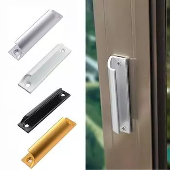 Двухтактная дверная ручка Ручка раздвижной двери Простая фурнитура для дверных тяг белый