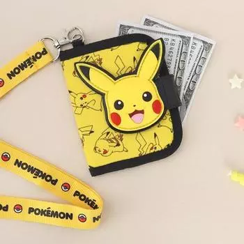Двухуровневое ожерелье с крючком для лица Pokemon Pikachu, кошелек