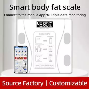 Двухуровневые интеллектуальные электронные весы на английском языке для точного измерения веса в домашних условиях Weight battery белый