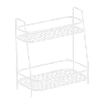 Двухуровневый органайзер для ванной комнаты для столешницы и хранения косметики белый