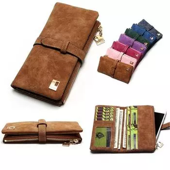 Двукратные матовые кожаные кошельки, кошелек на молнии и шнурок, женский длинный дизайнерский кошелек розовый