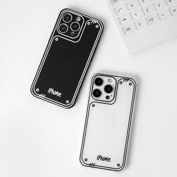 Двумерный чехол с изображением комиксов для iPhone 15 14, матовый полупрозрачный чехол для iPhone 15 Plus 13 12 11 Pro Max XS XR, 2D силиконовый чехол For iPhone 15 Pro