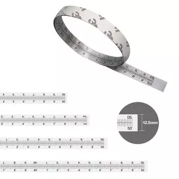 Двунаправленная рулетка для измерения угла наклона, самоклеящаяся стальная линейка, метрическая измерительная лента для настольной пилы с Т-образным сечением, деревообработка 0.6m