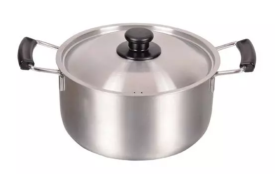 Двуручная кастрюля Pearl Metal 22 см с крышкой для кастрюли IH совместимая нержавеющая сталь Сделано в Японии Сделано в Японии Серебро HB-1885 серебряный