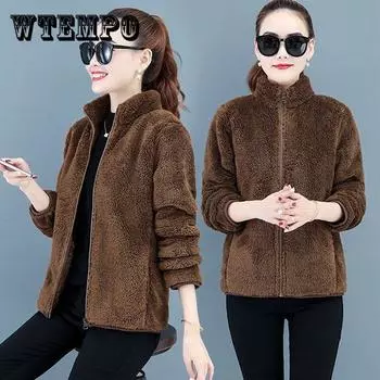 Двустороннее флисовое пальто, женское короткое, большого размера, коралловое бархатное осенне-зимнее утепленное флисовое пальто, женский свитер XXXXL чёрный