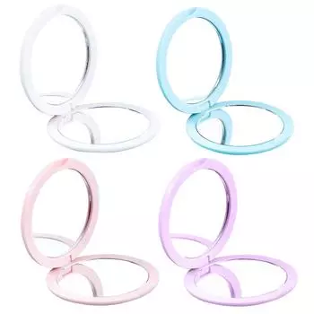 Двустороннее карманное зеркало круглое складное маленькое зеркало косметическое зеркало для путешествий белый