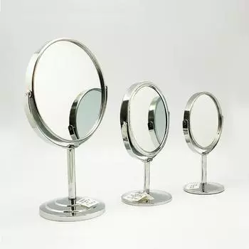 Двустороннее косметическое зеркало, европейское двустороннее вращающееся зеркало, креативное модное металлическое зеркало овальной формы