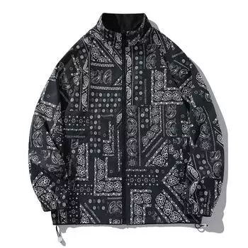 Двустороннее пальто Мужская бейсбольная куртка Тонкая куртка с капюшоном Мужская куртка M