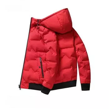 Двустороннее пальто с капюшоном, пух белой утки, теплое, утолщенное, верхняя одежда, мужская одежда M красный